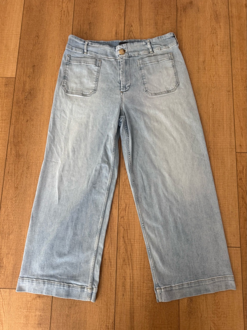 Anthropologie Maeve The Colette High Rise Wide Leg Jeans Light Wash Size 33
